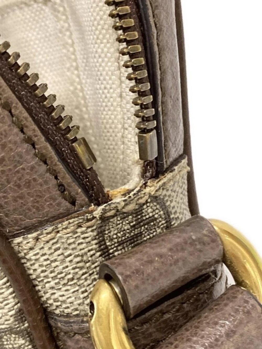 GUCCI Ophidia GG Small Messenger Bag 547926 Beige Ebony Dark Brown PVC Leather - Picture 12 of 16